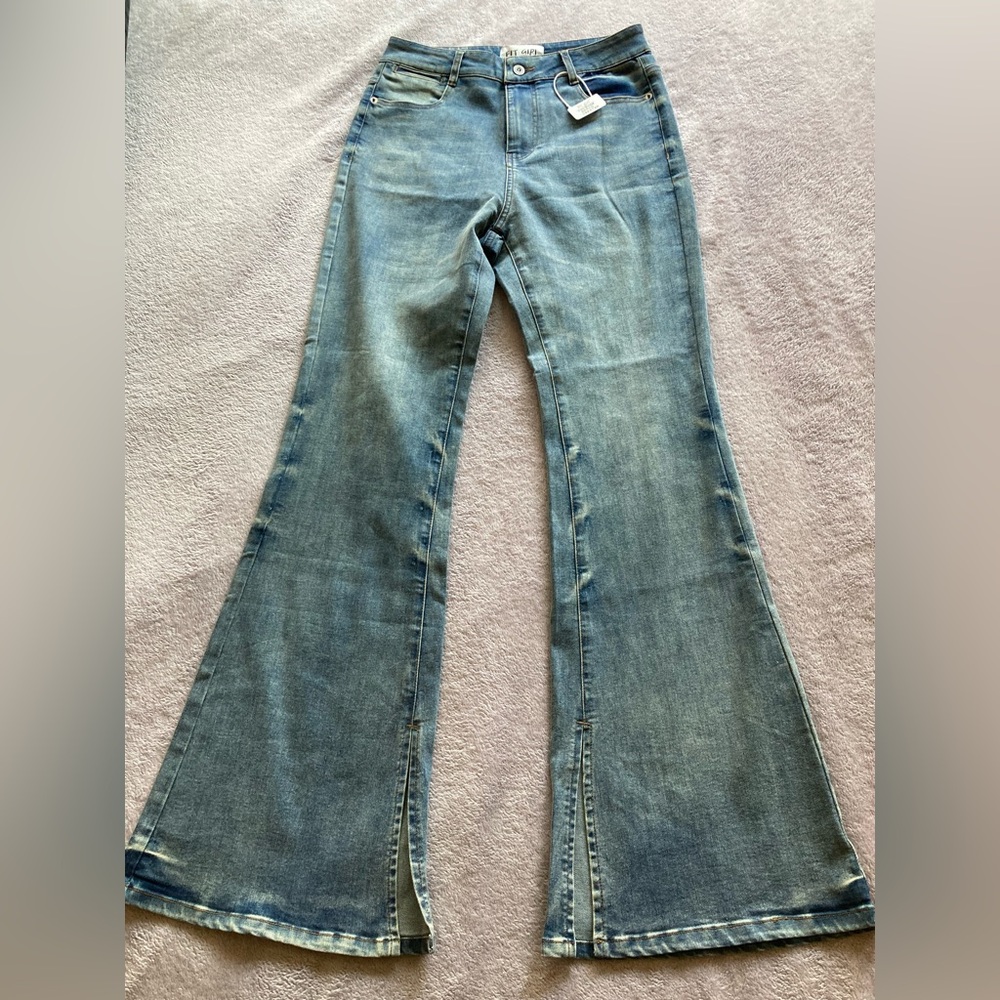 Fit Girl Flared Bell Bottom Women’s Blue Jeans